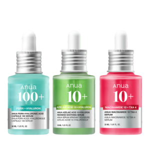 skincare set with serums for hydration brightening and clear skin