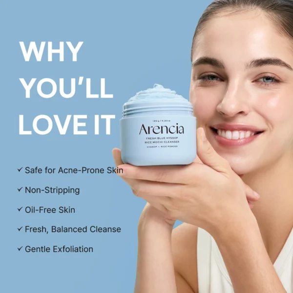 Arencia fresh blue hyssop rice mochi cleanser