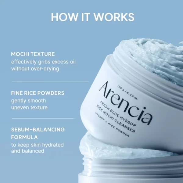 Arencia fresh blue hyssop rice mochi cleanser