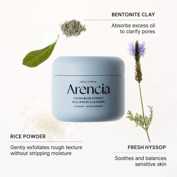 Arencia fresh blue hyssop rice mochi cleanser